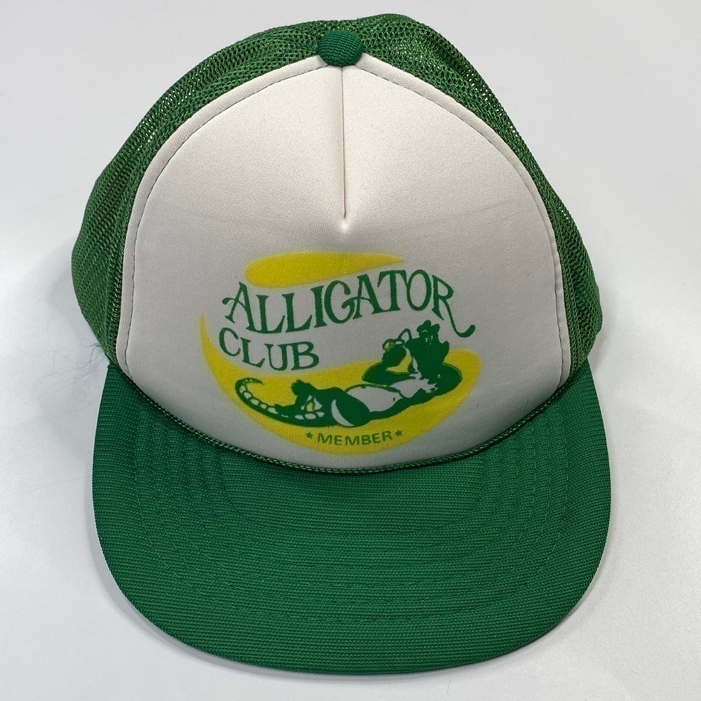 Vintage Alligator Club Member XPRES Korea Green Mesh Snapback Trucker Hat